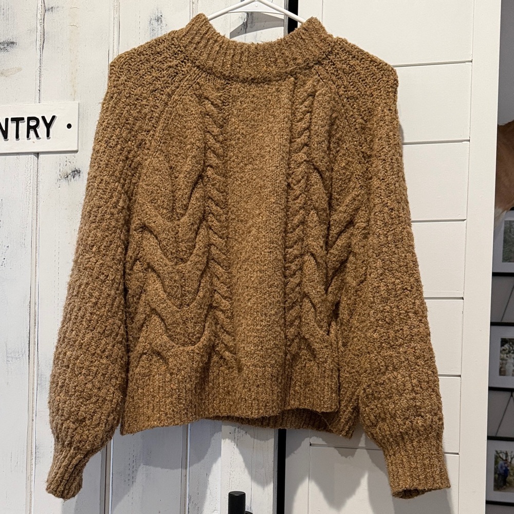 Universal Thread Tan Cable Knit Turtleneck Sweater